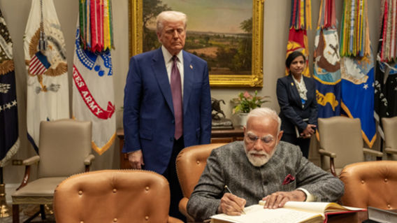 Trump’s Welcoming Gesture Pulls Chair for PM Modi at White House Trump’s Welcoming Gesture Pulls Chair for PM Modi at White House