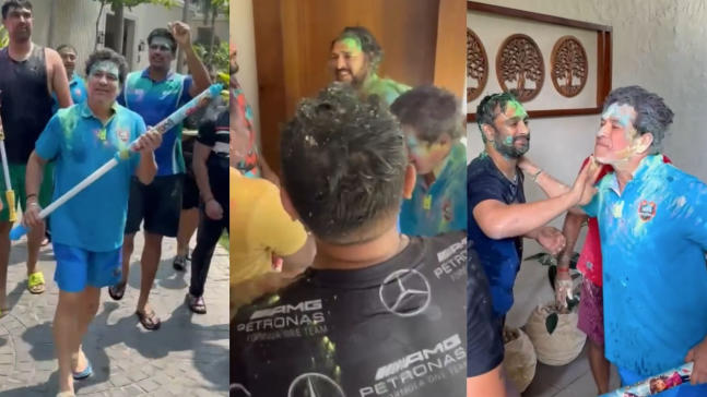 Sachin’s Holi Prank on Yuvraj and Rayudu Goes Viral Sachin’s Holi Prank on Yuvraj and Rayudu Goes Viral