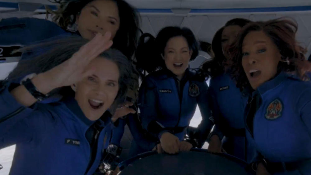 ‘A musical moment in space’: Katy Perry sings as all-female Blue Origin flight returns