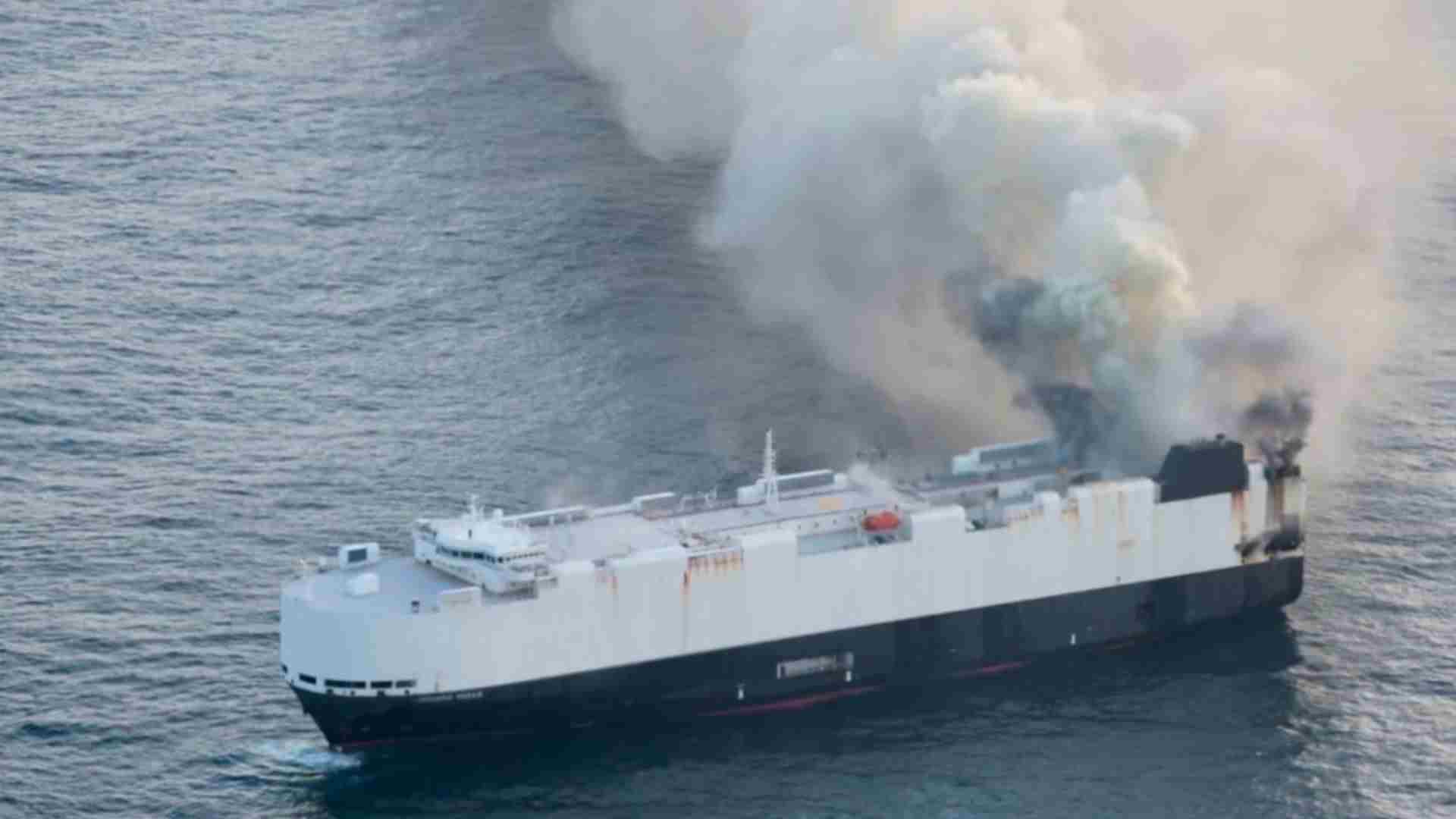 Fire Erupts on EV Cargo Ship Off Alaska Coast, Crew Rescued Fire Erupts on EV Cargo Ship Off Alaska Coast, Crew Rescued