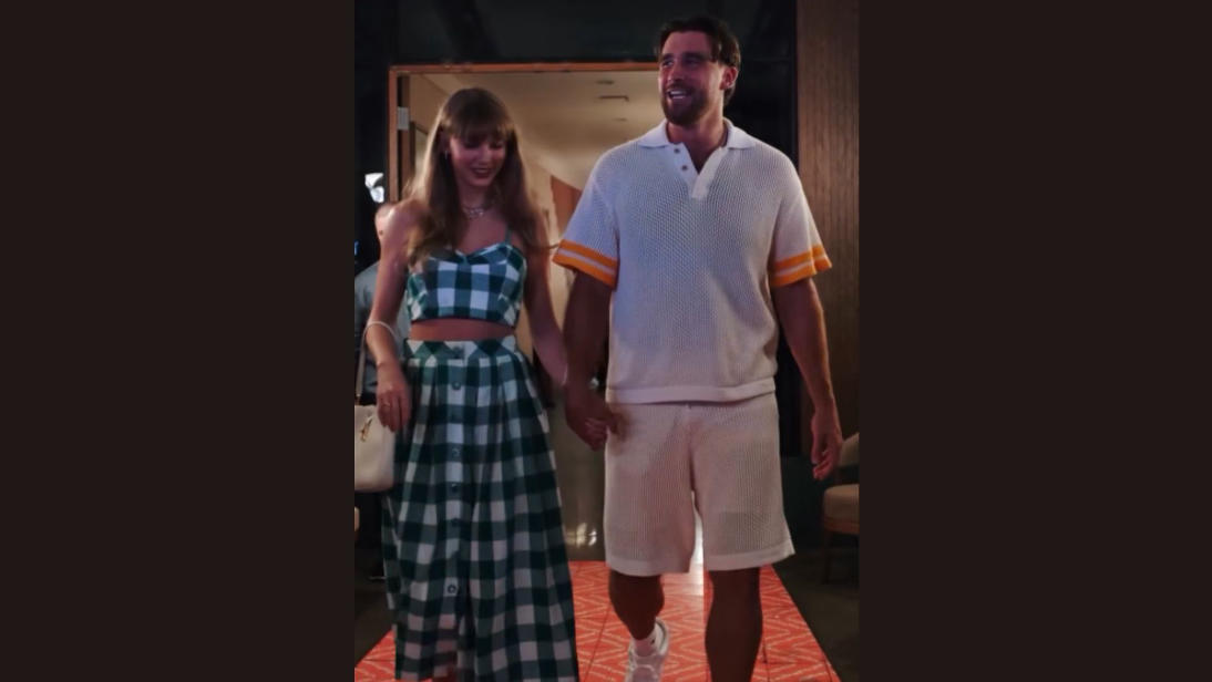 Taylor Swift and Travis Kelce Make Red Carpet Debut at Football Camp