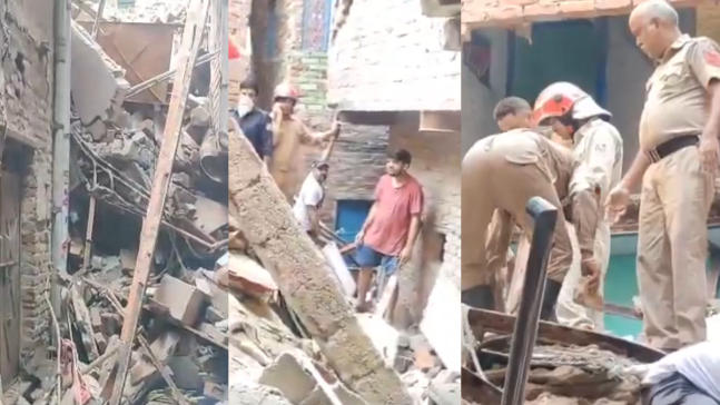 Four-Storey Building Collapses in Delhi’s Seelampur, Rescue Operation Underway