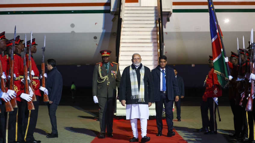PM Modi Reaches Namibia for Historic Bilateral Visit