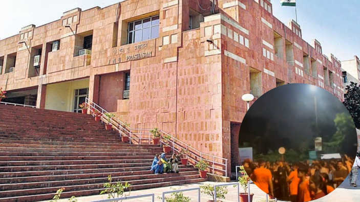 Clashes Break Out at JNU During Durga Idol Immersion
