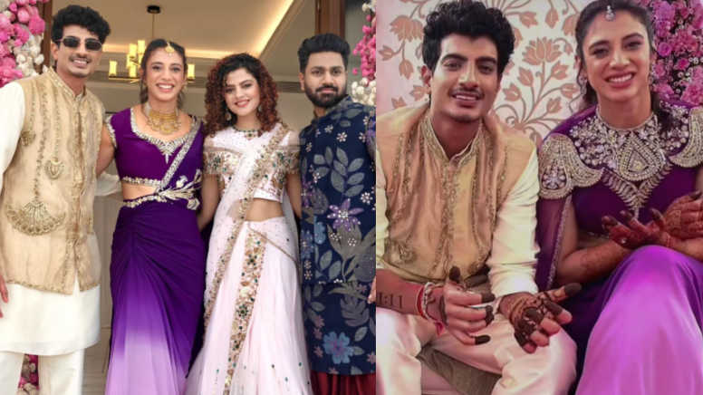 Smriti Mandhana and Palash Muchhal Pair Up in Stunning Outfits for Mehndi Ceremony Smriti Mandhana and Palash Muchhal Pair Up in Stunning Outfits for Mehndi Ceremony