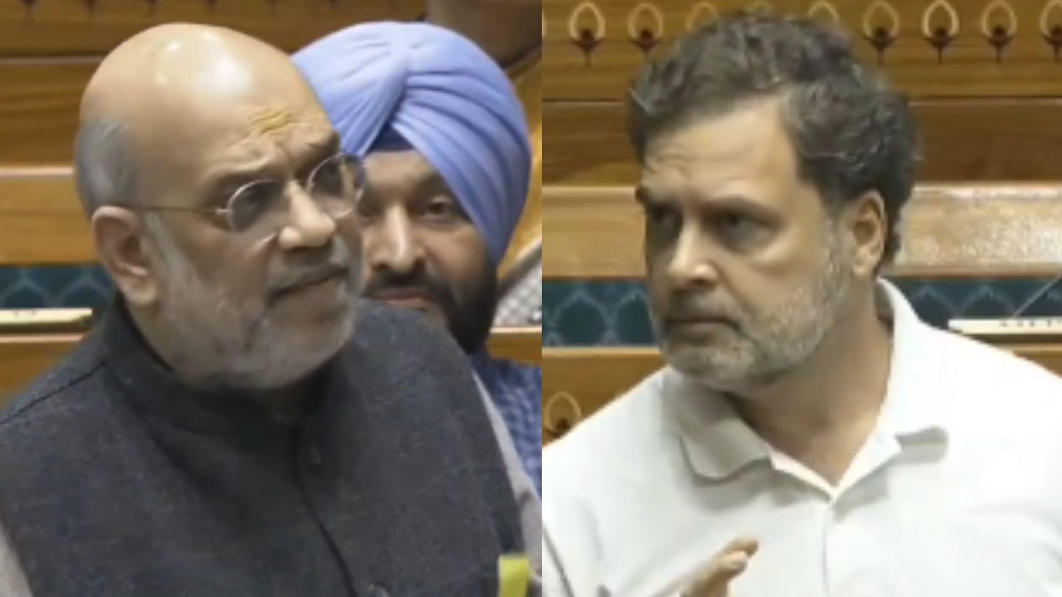 Amit Shah and Rahul Gandhi Clash in Lok Sabha During Electoral Reforms Debate Amit Shah and Rahul Gandhi Clash in Lok Sabha During Electoral Reforms Debate