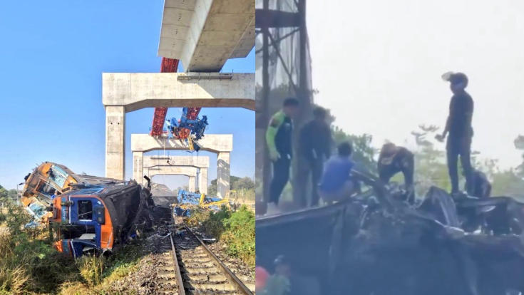 Crane Collapse Derails Passenger Train in Thailand, 22 Killed Crane Collapse Derails Passenger Train in Thailand, 22 Killed