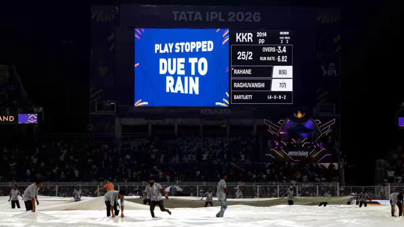 IPL 2026 Bartlett Strikes Early Before Rain Washes Out Knight Riders vs Punjab Kings Clash