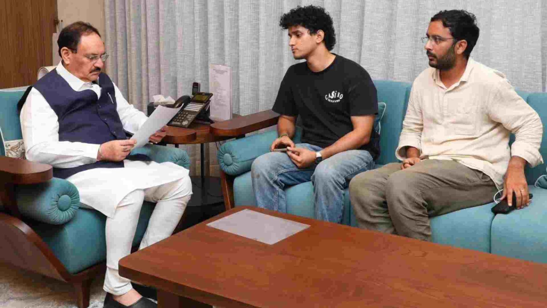 JP Nadda Meets CJP Leaders Amid Massive Delhi Protest Over NEET Row