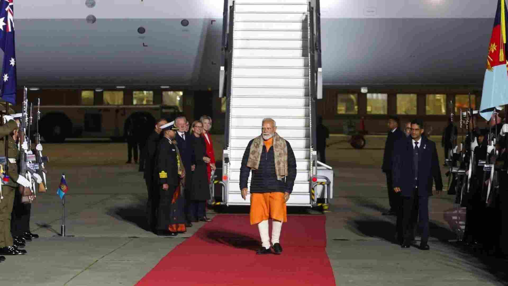 PM Modi Arrives in Australia for Key Talks with Anthony Albanese