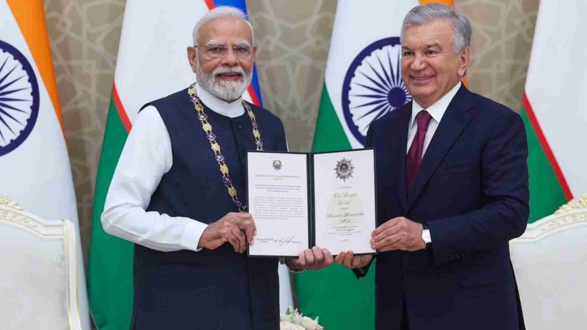 PM Modi Honoured With Uzbekistan’s Highest Award During Tashkent Visit
