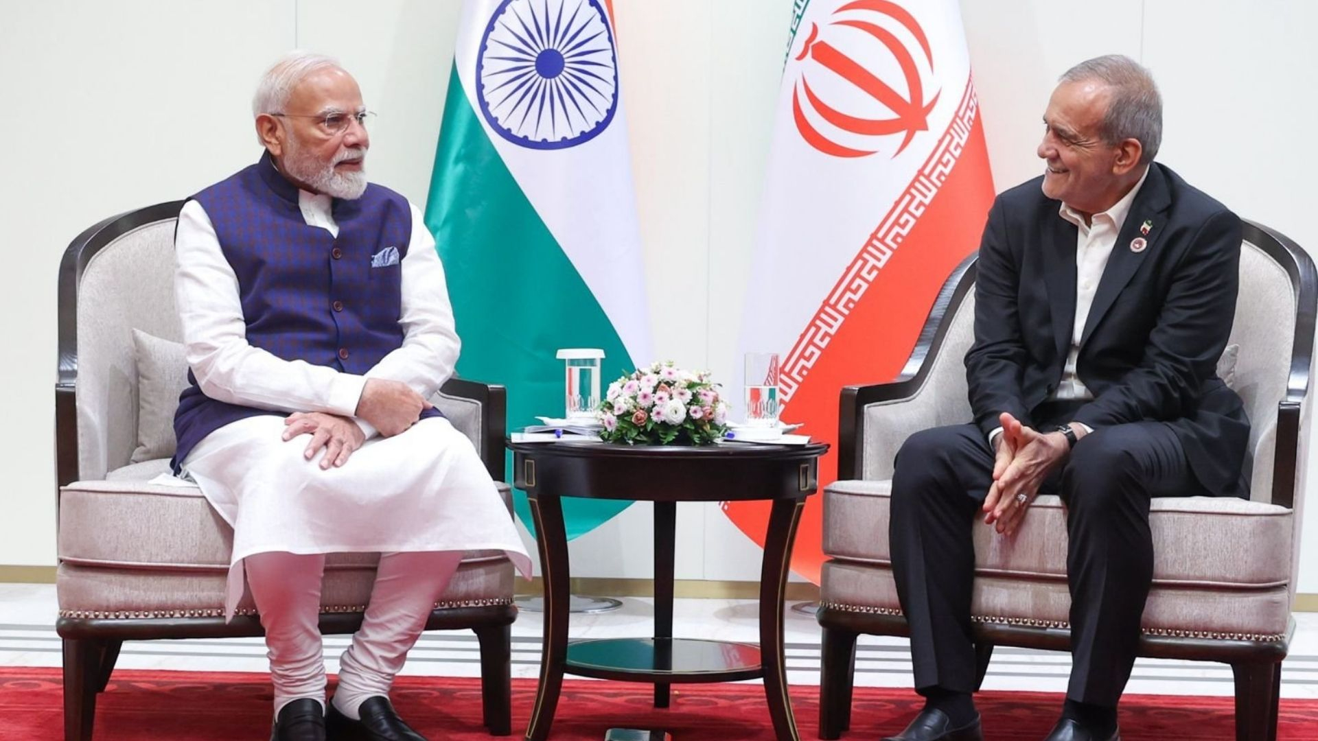 PM Modi Meets Iran President Pezeshkian at SCO Summit Amid West Asia Tensions