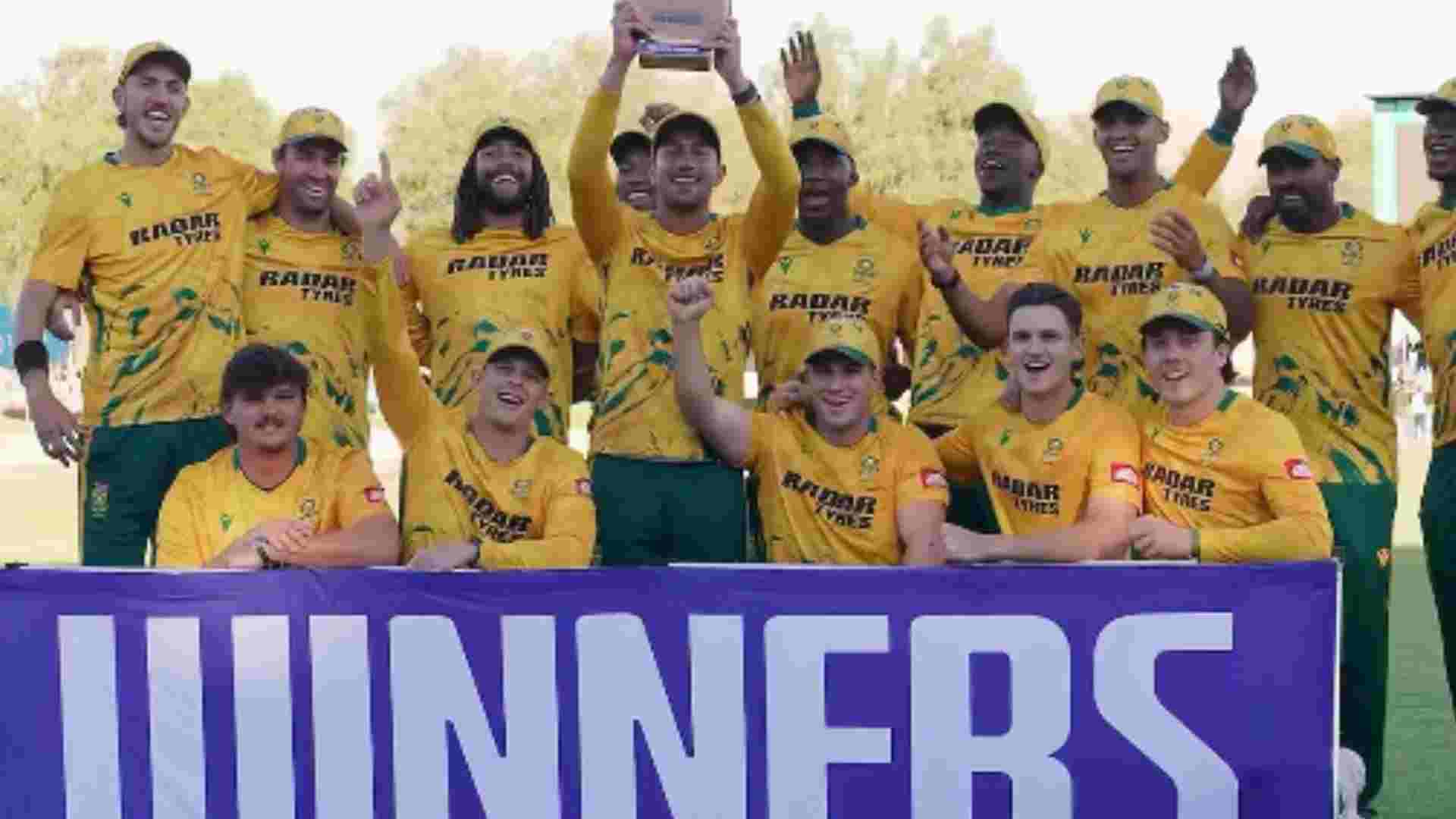 South Africa Lift T20I Tri-Series Trophy After Beating Zimbabwe by 48 Runs