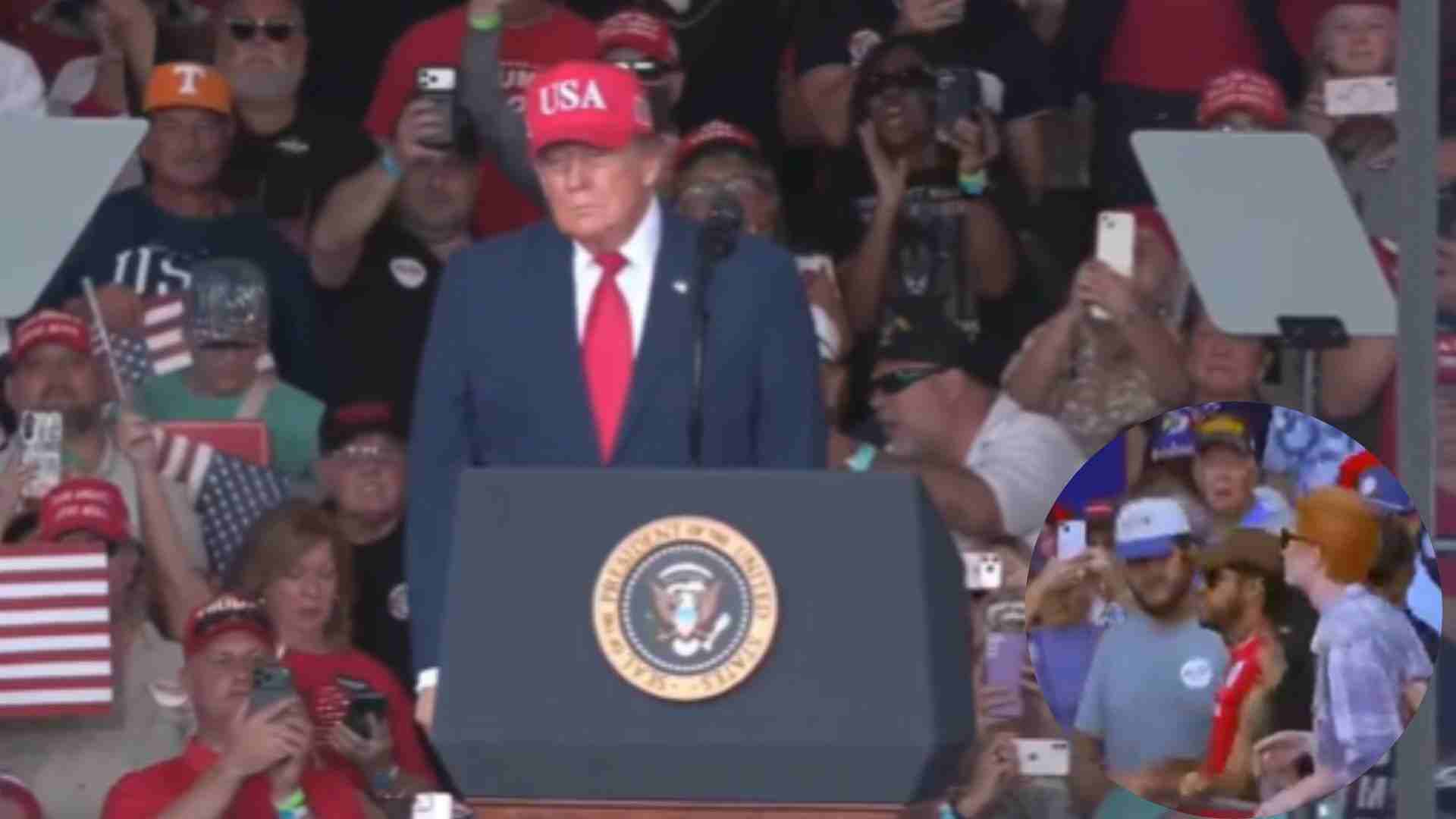 Trump Rally in Georgia Interrupted by Anti-ICE Protesters, Repeats Election Fraud Claims